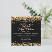Elegant Wedding Gold Lights Invitation (Standing Front)