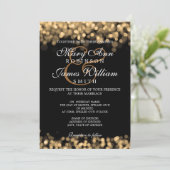 Elegant Wedding Gold Lights Invitation (Standing Front)