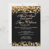 Elegant Wedding Gold Lights Invitation (Front)