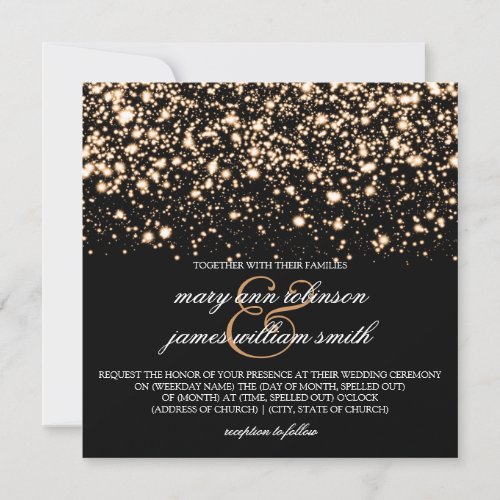 Elegant Wedding Gold Midnight Glam Invitation