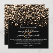 Elegant Wedding Gold Midnight Glam Invitation (Front/Back)