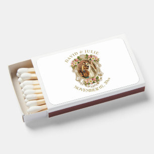 Elegant Wedding Gold Religious Floral Matchboxes