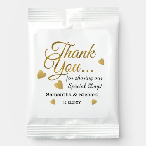 Elegant Wedding Gold Thank You Favors Drink Mix