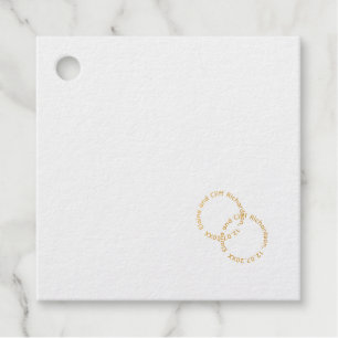 Elegant Wedding, gold written names, blue Foil Favor Tags