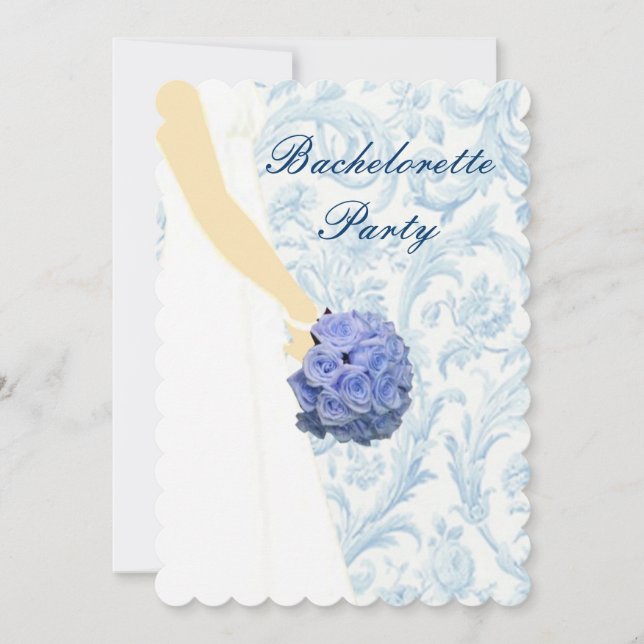 Elegant Wedding Gown Bachelorette Party Invitation (Front)