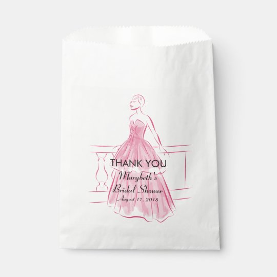 Elegant Wedding Gown Bridal Shower Favor Bag