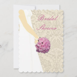 Elegant Wedding Gown Bridal Shower Invitation