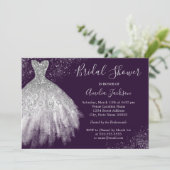 Elegant Wedding Gown Bridal Shower Invitation (Standing Front)