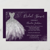 Elegant Wedding Gown Bridal Shower Invitation (Front/Back)