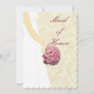 Elegant Wedding Gown Maid Of Honor Card