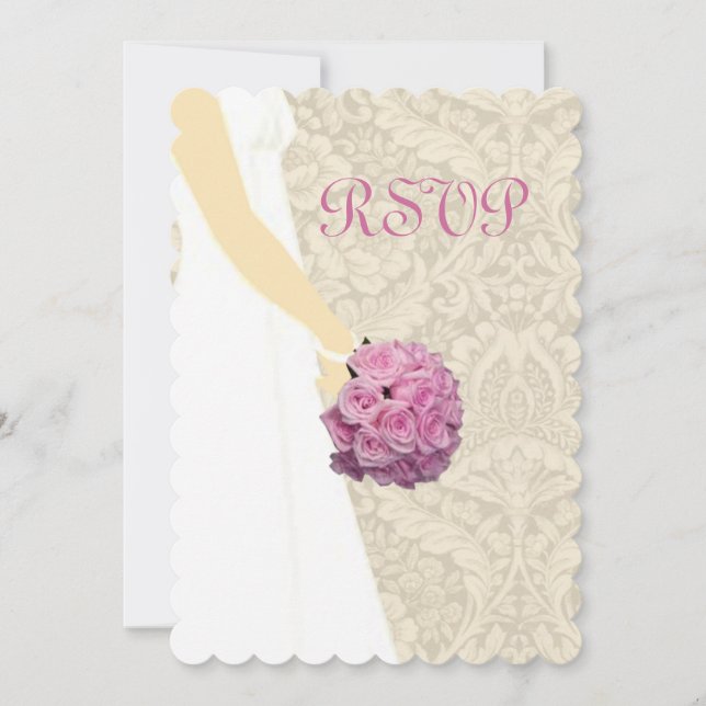 Elegant Wedding Gown Response Card (Front)