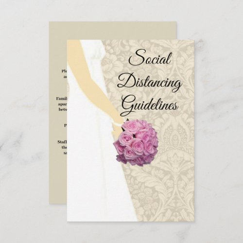 Elegant Wedding Gown Safety Measures Enclosure Card