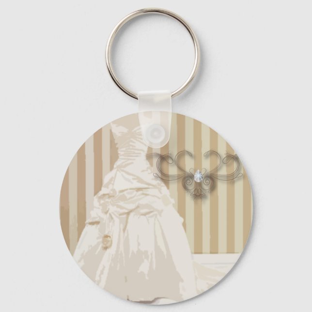 Elegant Wedding Gown Wedding Favor Keychain (Front)