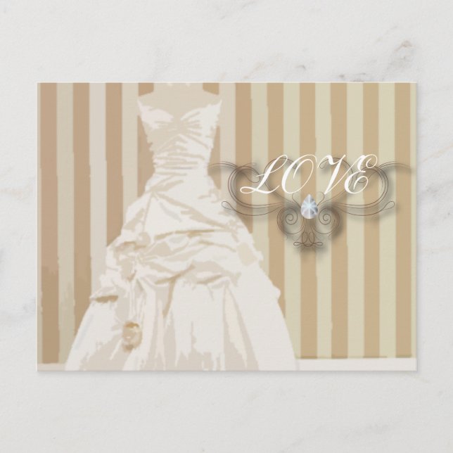 Elegant Wedding Gown Wedding Favor Postcard (Front)
