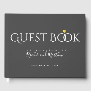 elegant wedding gray sign book