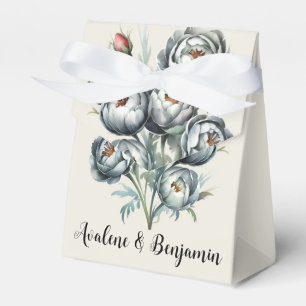Elegant Wedding Green and Gray Bouquet Favor Boxes