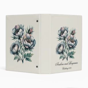 Elegant Wedding Green and Gray Bouquet Photo Album Mini Binder