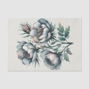 Elegant Wedding Green and Gray Bouquet  Tissue Paper