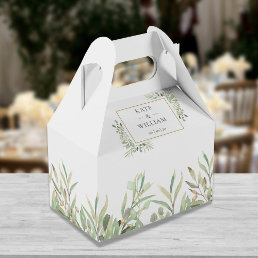 Elegant Wedding Greenery Leaves Favor Boxes