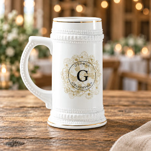 Elegant Wedding Groomsmen Beer Stein