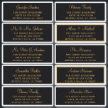 Elegant wedding guest address labels<br><div class="desc">Personalized minimalist wedding guest name and address black mailing labels with an elegant chic gold calligraphy script.</div>