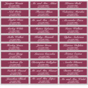 Elegant Wedding Guest Address Labels