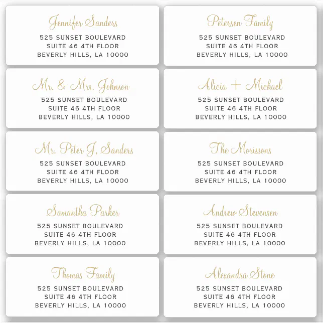 Elegant wedding guest address labels Zazzle