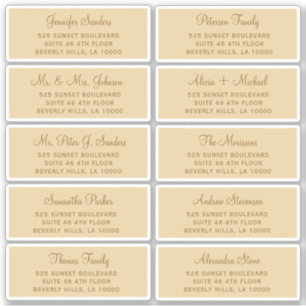 Elegant wedding guest address labels