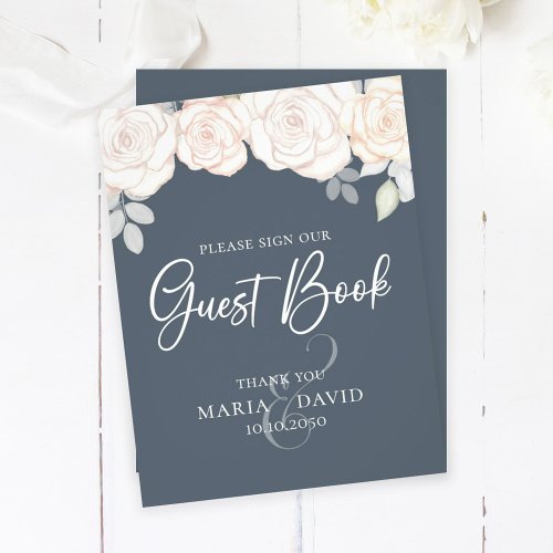 Elegant Wedding Guest Book Sign Dusty Gray Flyer