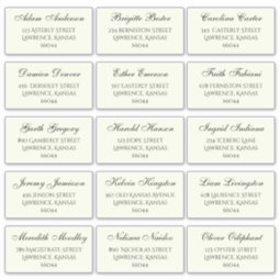 Elegant Wedding Guest Individual Names and Address Sticker | Zazzle