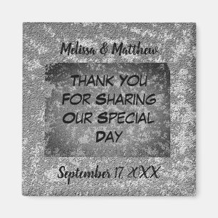 Elegant Wedding Guest Marbled Thank You Magnet