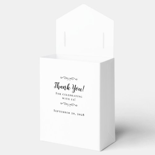 Elegant Wedding Guest Thank You Couple Black White Favor Boxes