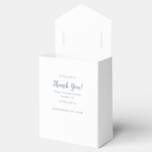 Elegant Wedding Guest Thank You Couple Dusty Blue Favor Boxes
