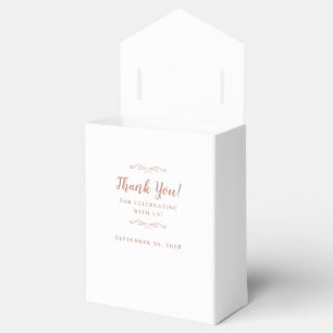 Elegant Wedding Guest Thank You Couple Rose Gold Favor Boxes