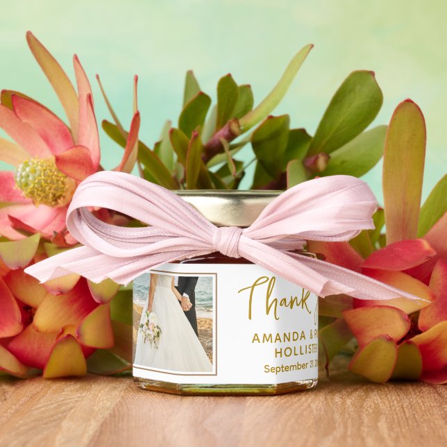 Elegant Wedding Guest Thank you Photo Honey Jar Favors (Insitu (Wedding))