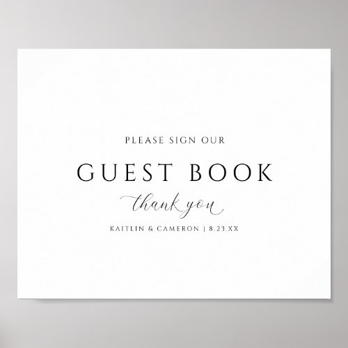 Elegant Wedding Guestbook Elegant Calligraphy Sign
