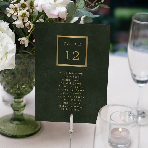 Elegant wedding guests seating chart table number