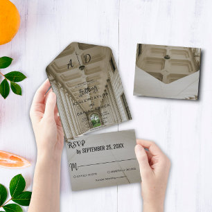 Elegant wedding hall reception Wedding All In One  Invitation