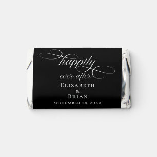 Elegant Wedding Happily Ever After Black White Hershey's Miniatures