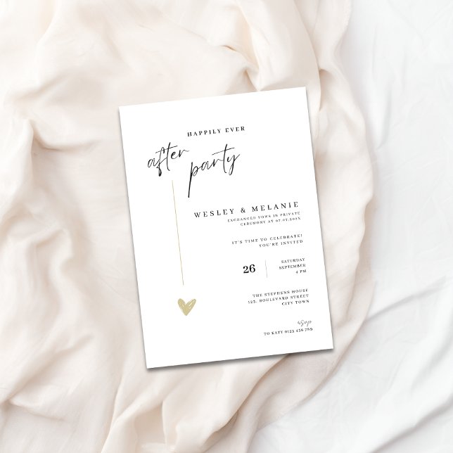 Elegant Wedding Happily Ever After Party Invitation (After Party Elegant The Wedding Invitation)
