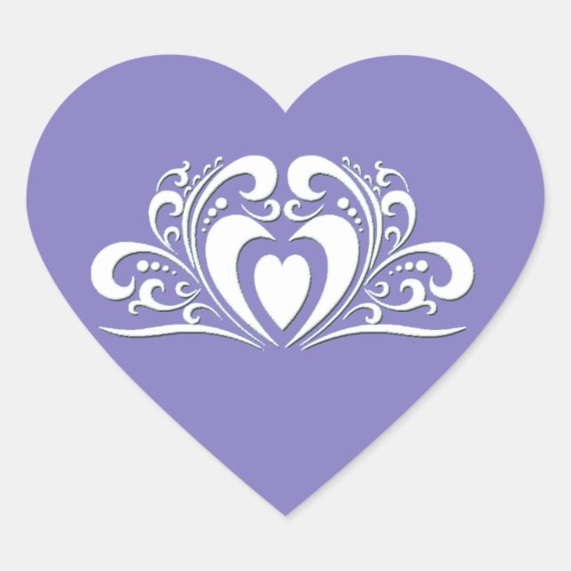 Elegant Wedding Heart Sticker (Front)