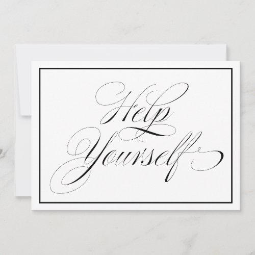 Elegant Wedding Help Yourself Sign