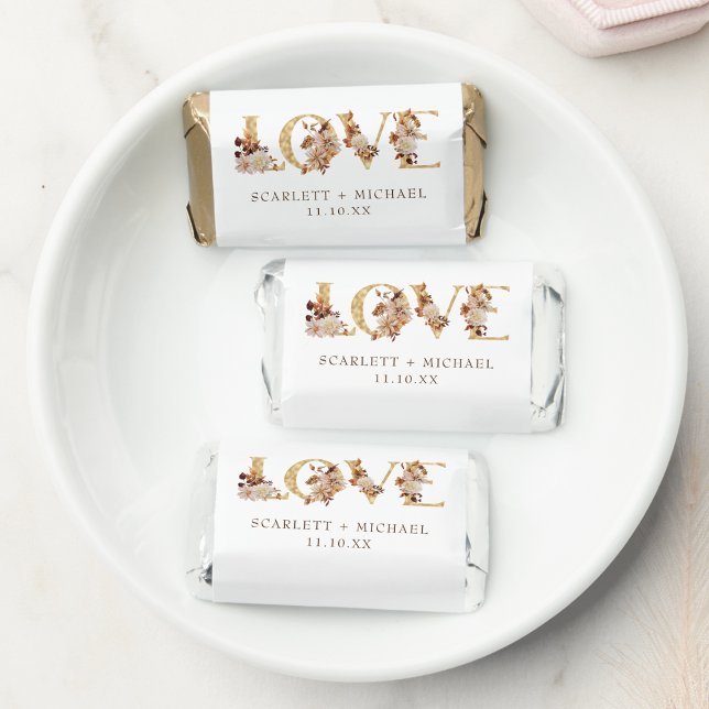 Elegant Wedding Hershey's Miniatures (Elegant Autumn Love Wedding Hershey's Chocolate Miniatures by Painted Paperie
)