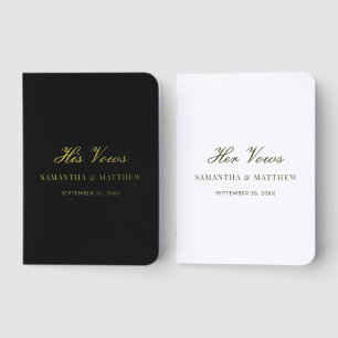 Elegant Wedding His and Her Foil Vow Books