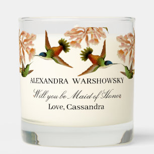 Elegant Wedding Hummingbird Be My Maid Of Honor Scented Candle