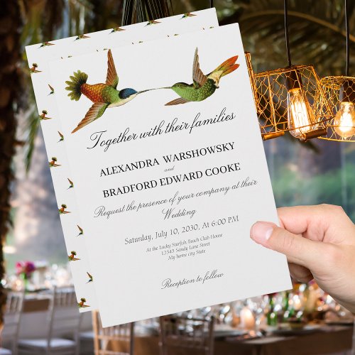 Elegant Wedding Hummingbird Light Gray