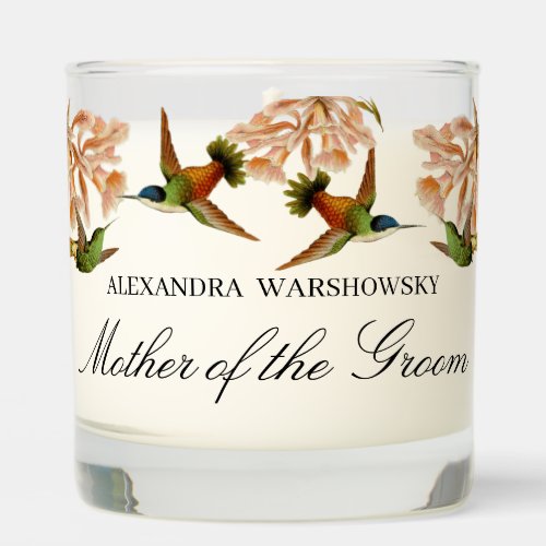 Elegant Wedding Hummingbird Mother of Groom Scented Candle