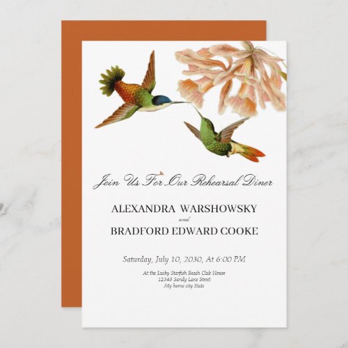 Elegant Wedding Hummingbird Terracotta