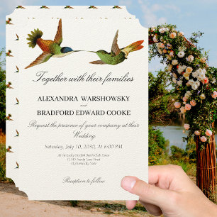 Elegant Wedding Hummingbird wedding invitation