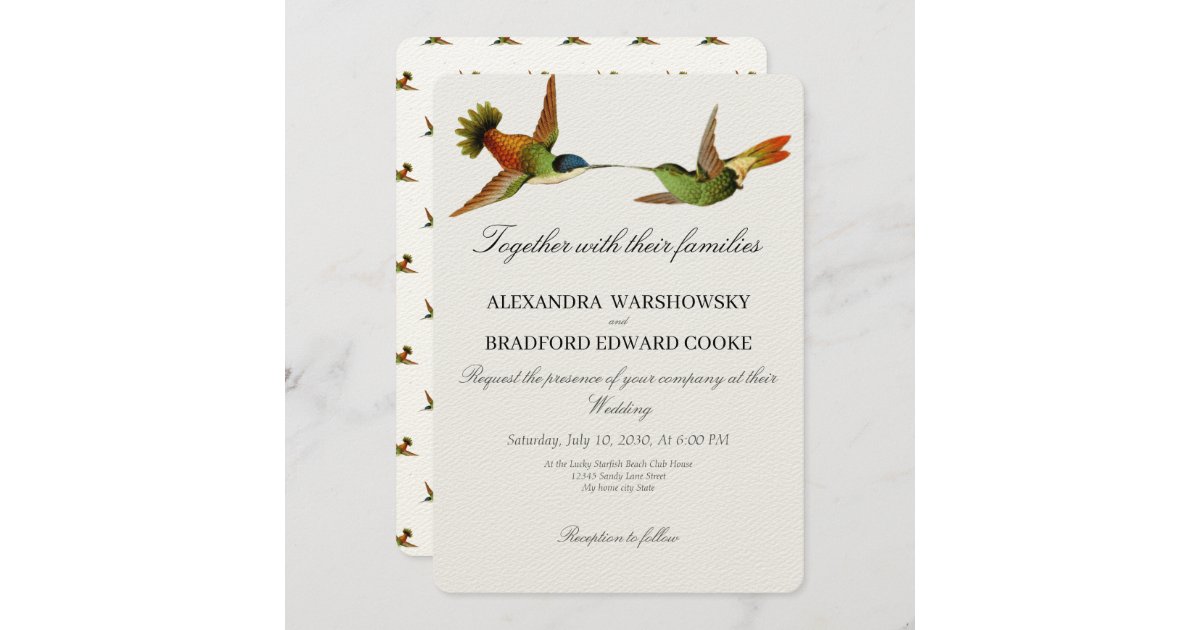 Elegant Wedding Hummingbird wedding invitation | Zazzle